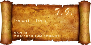 Tordai Ilona névjegykártya