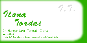 ilona tordai business card